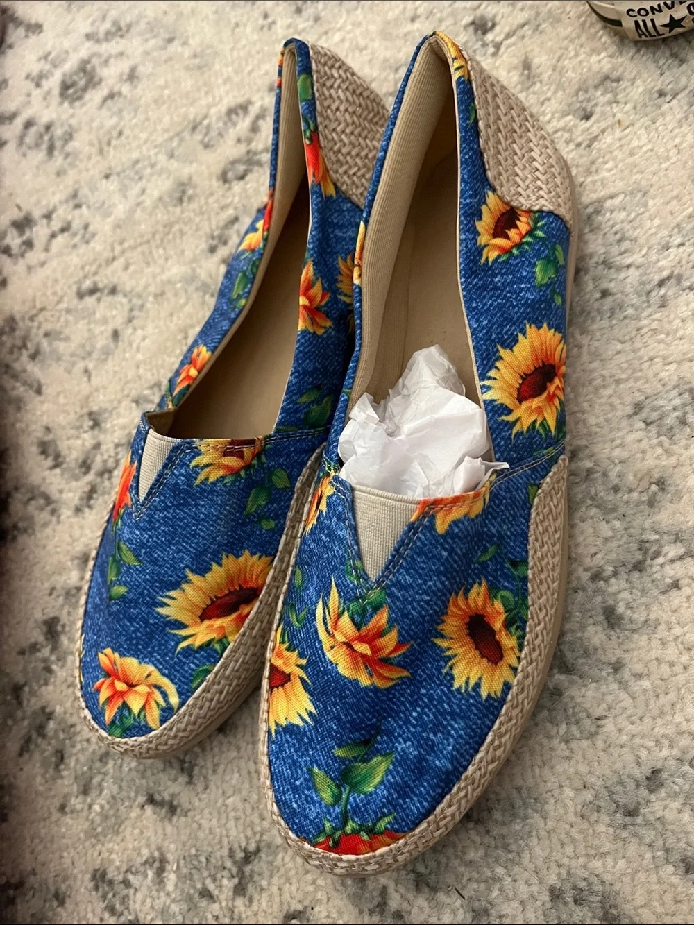 Calzaleon Sunflower Blue Espadrille Flats